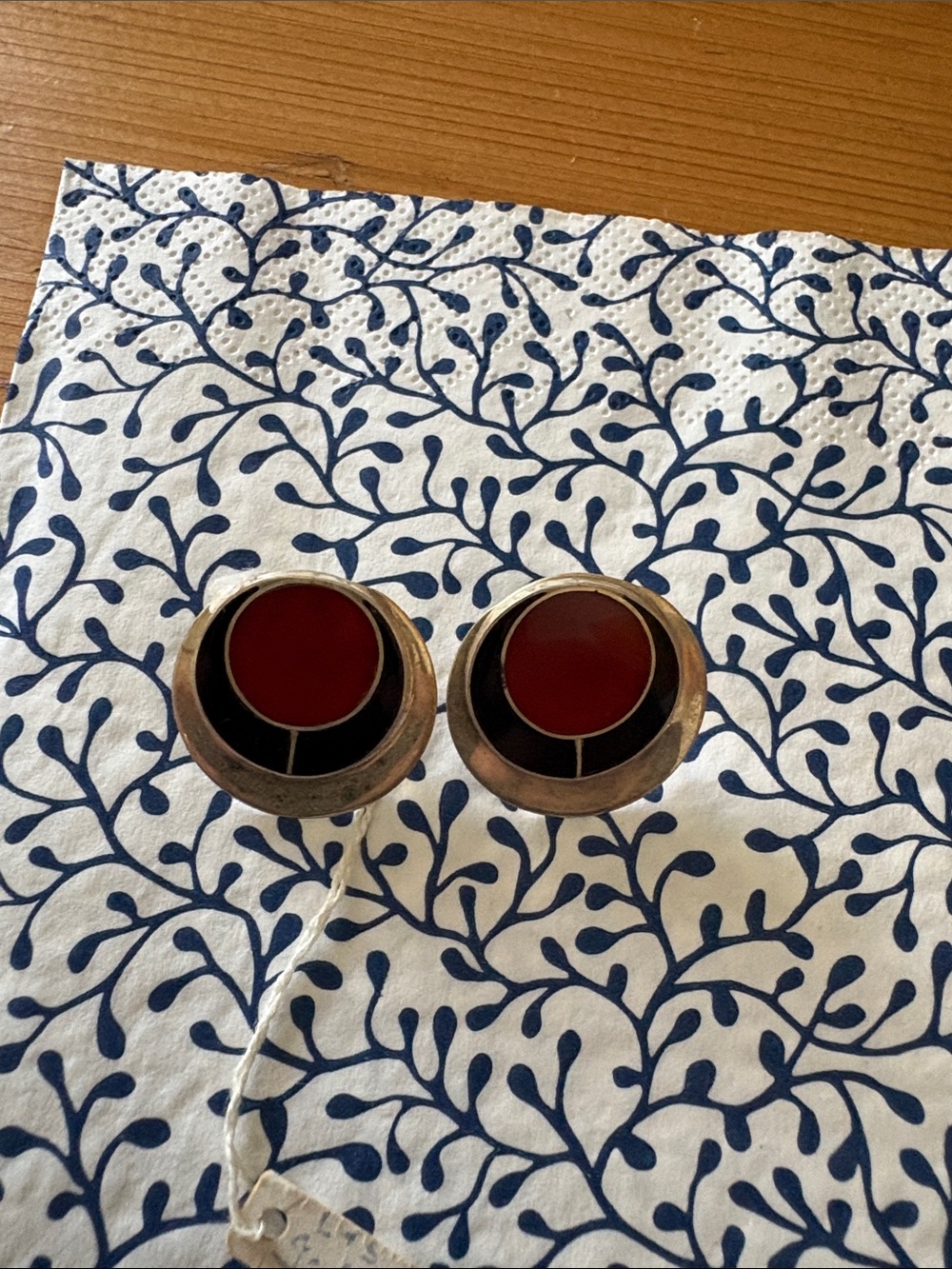 Round Karneol Silver Earrings